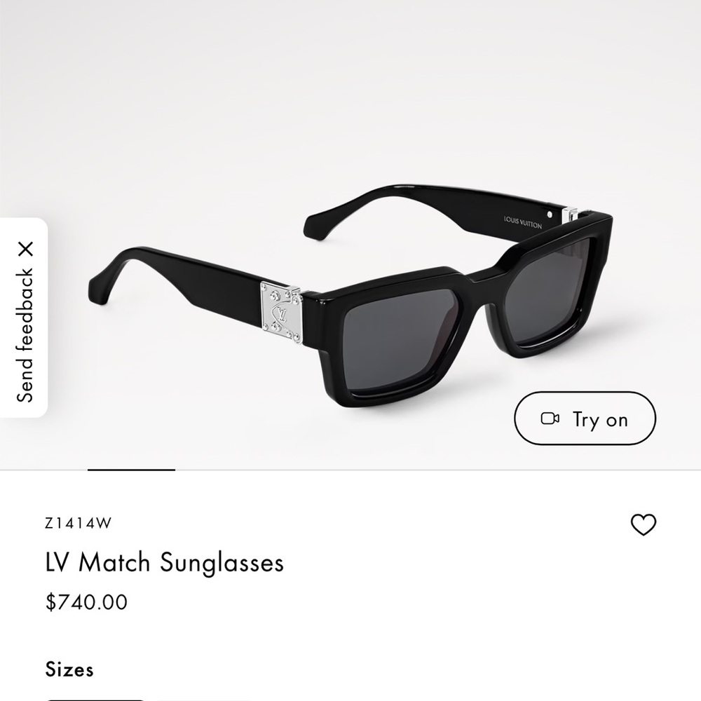 Louis Vuitton Black and Silver Sunglasses